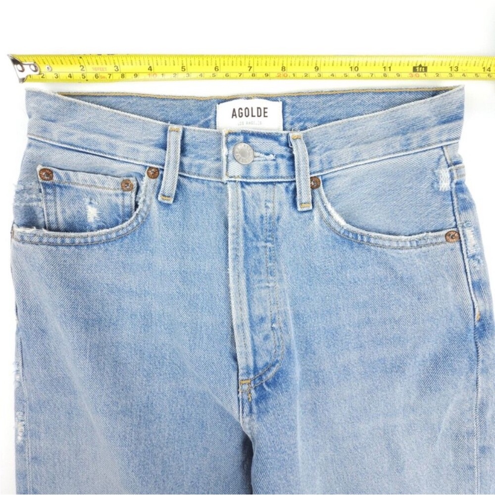AGOLDE Lana Straight High Rise 90s Jean RipTide Light Denim Minimal Quiet Luxury - Picture 3 of 7